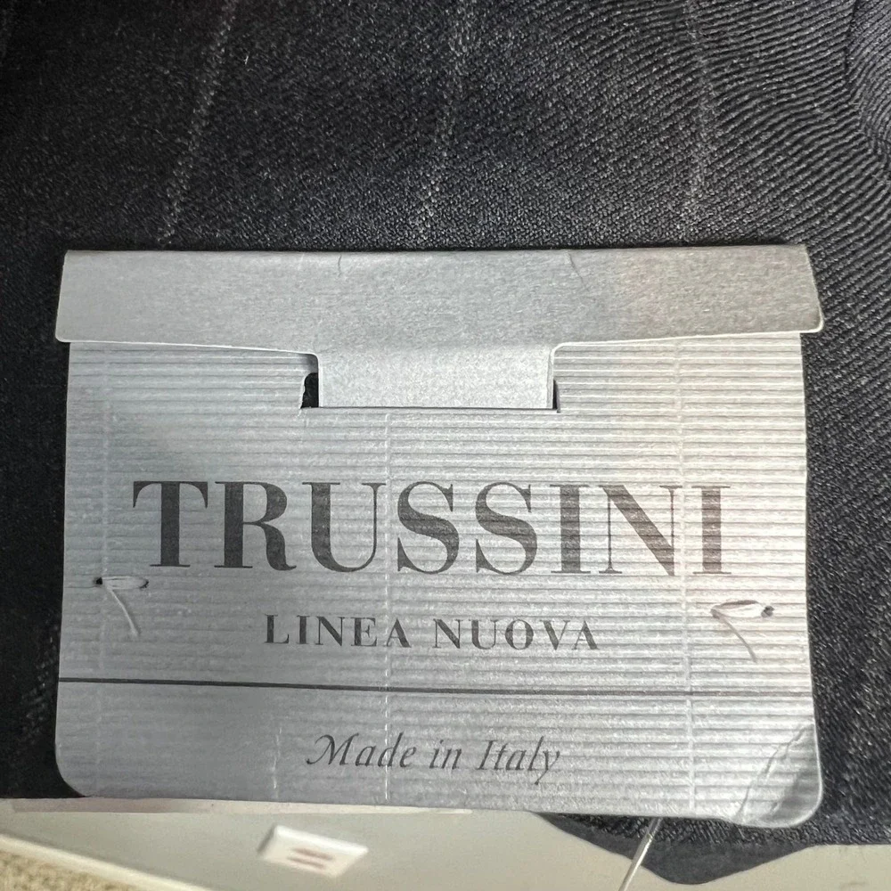 Trussini‎ Linea Nuova 46 XLong Gray Pinstripe Wool Suit Blazer Jacket Italy NEW